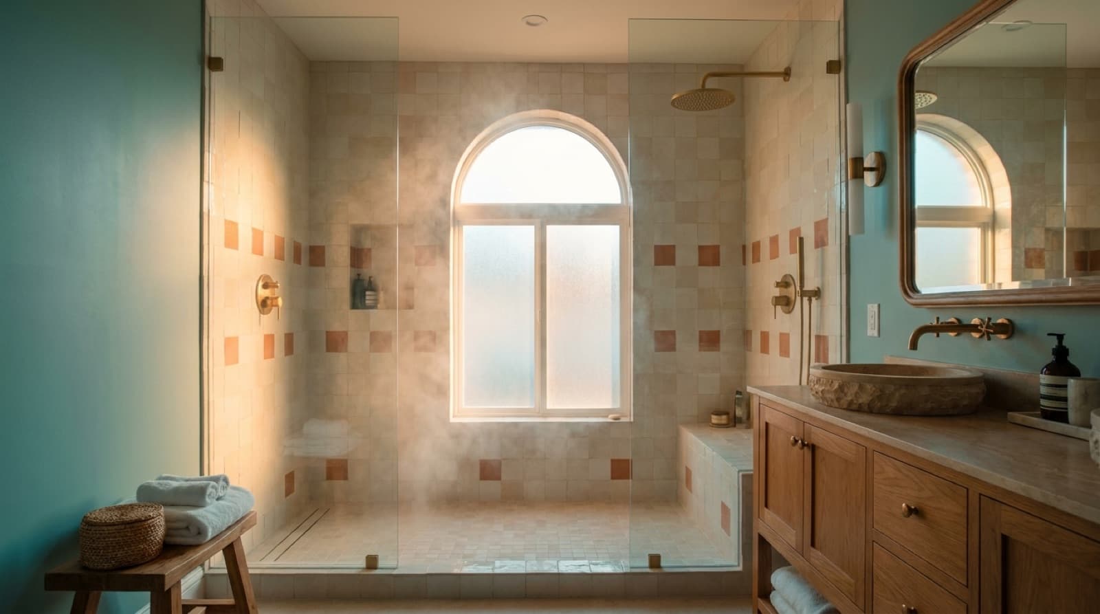 Couverture du catalogue Erem : douche en zellige crème, robinetterie laiton